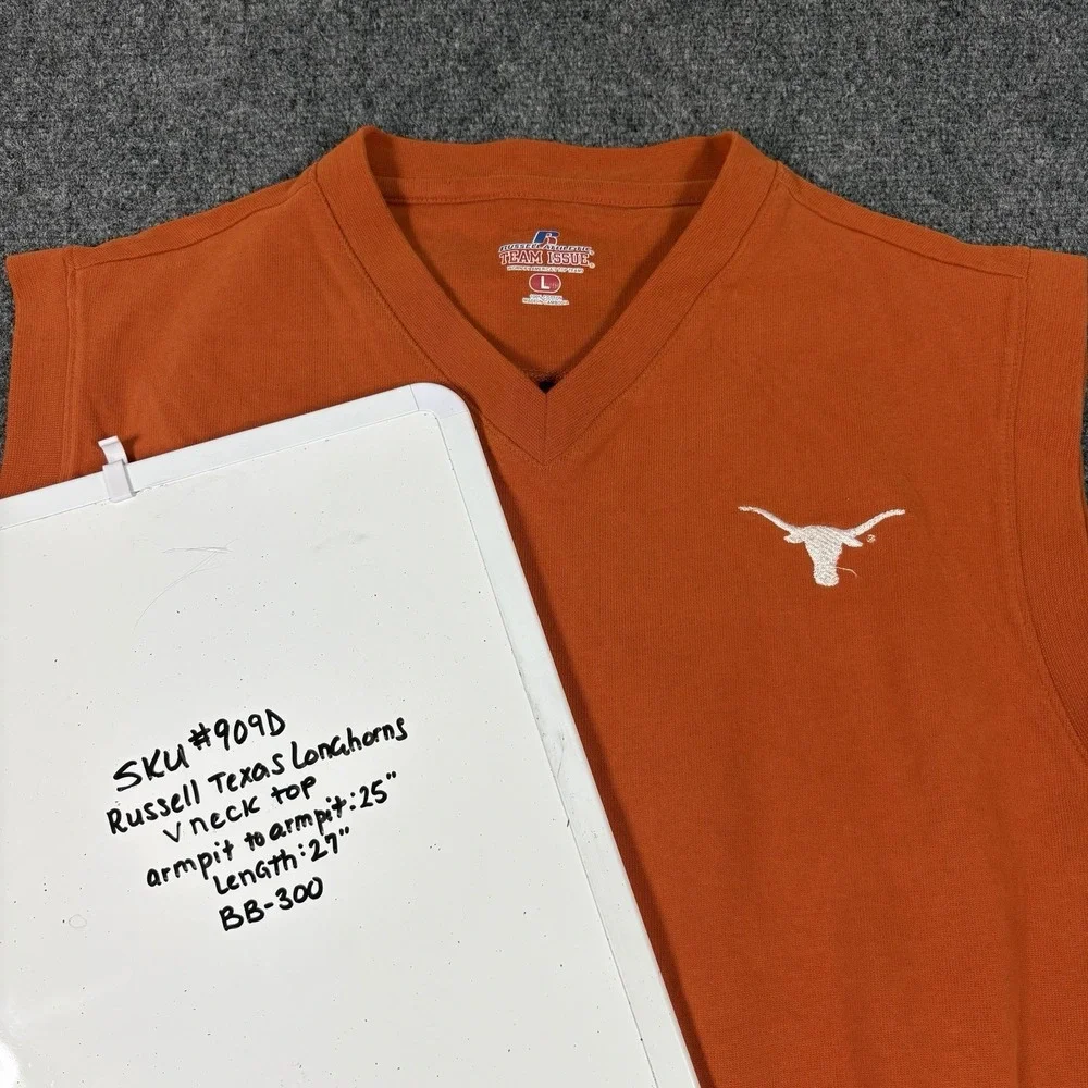 University Of Texas Longhorns UT Sz L Orange Logo Vest Mens NCAA Football